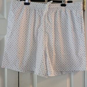 Biwisy  white swim trunks  swimming suit with tan blue polka dots Sz XL …